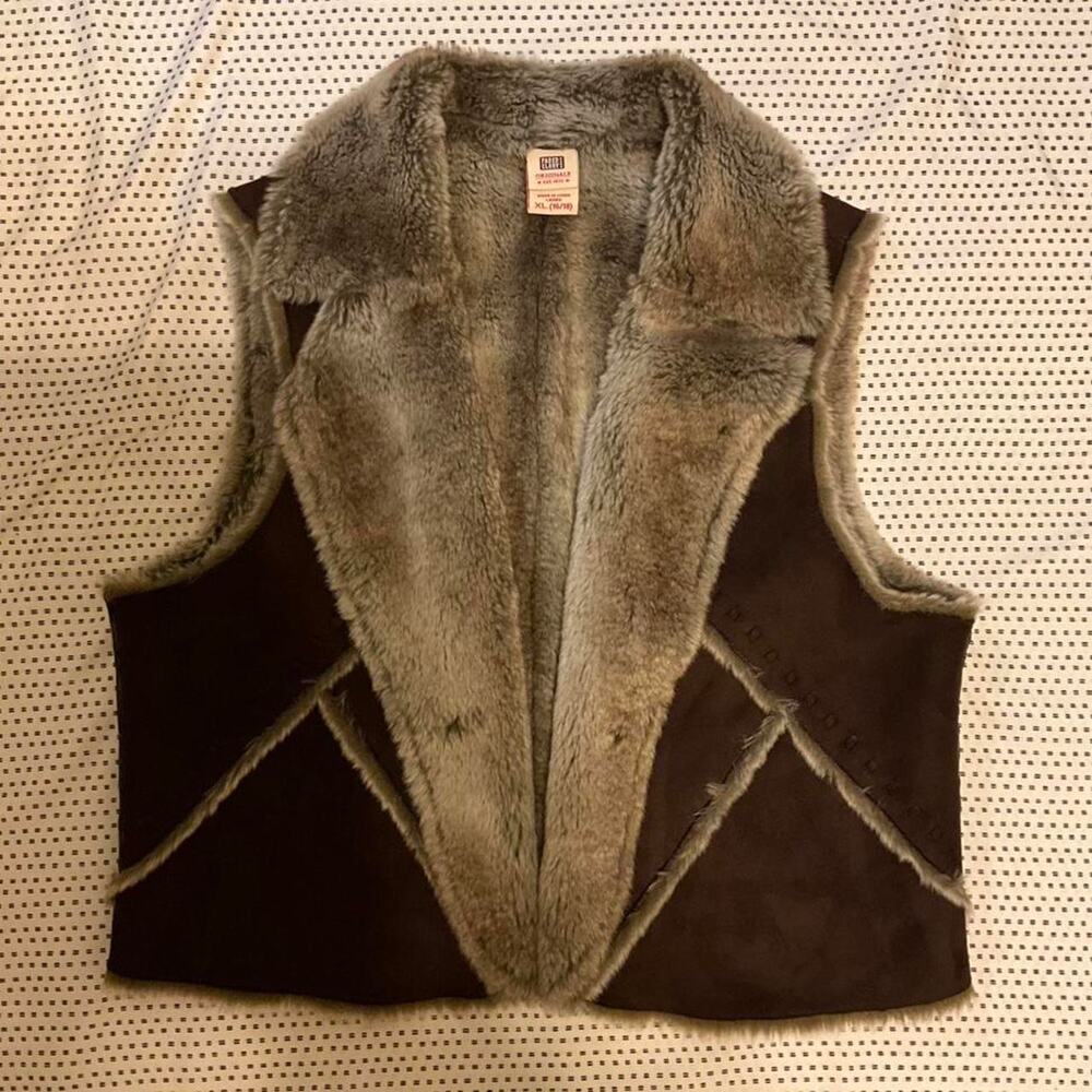 Faded Glory Brown Faux Fur Vest